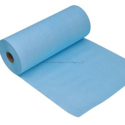 Waterproof Disposable Medical Dental Bib Rolls China Blue White Green Color 2 Layer 3 Layer Paper and Film