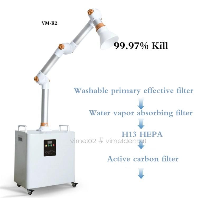 Dental Aerosol Machine Extraoral Suction System 4 Layer Filter Disinfection +UVC Ultraviolet Lamp Dental Air Purifier External Oral Extractor