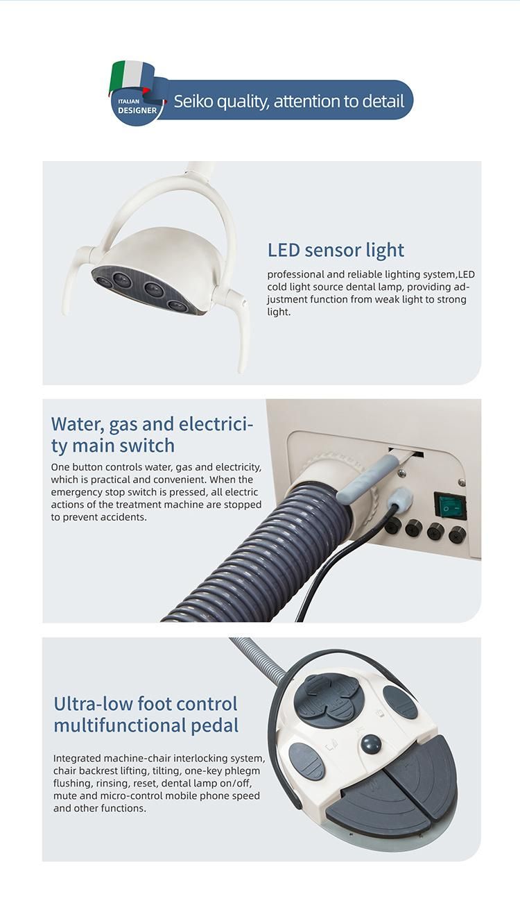 Left Hand Dental Unit with LED Sensor Light