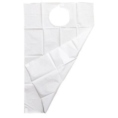 Hot Sale Disposable Waterproof 3ply (2+1) White Dental Bibs with Hole