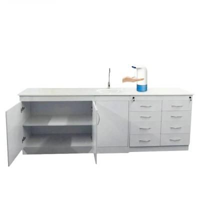 Customizable OEM Stainless Steel Body Marble on Top with Sensor Faucet Ceramic Sink Combination Dental Clinic Cabinet