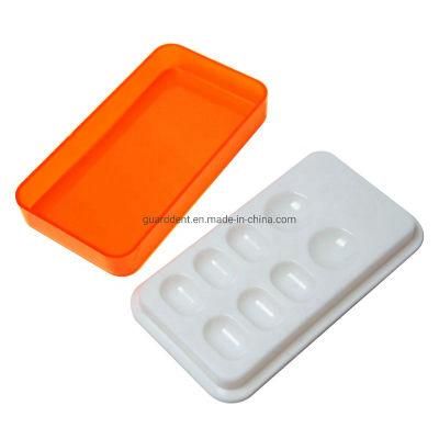 Dental Resin Mixing Shading Box Oral Color Palette Mixing Box Placing Equipment Box with Cover and Light-Proof Adhesive Dental