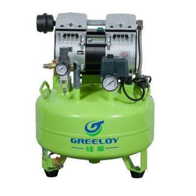 600W 1HP 8bar 24L Air Tank High Pressure Portable Piston Silent Oil Free Air Compressor for Dental