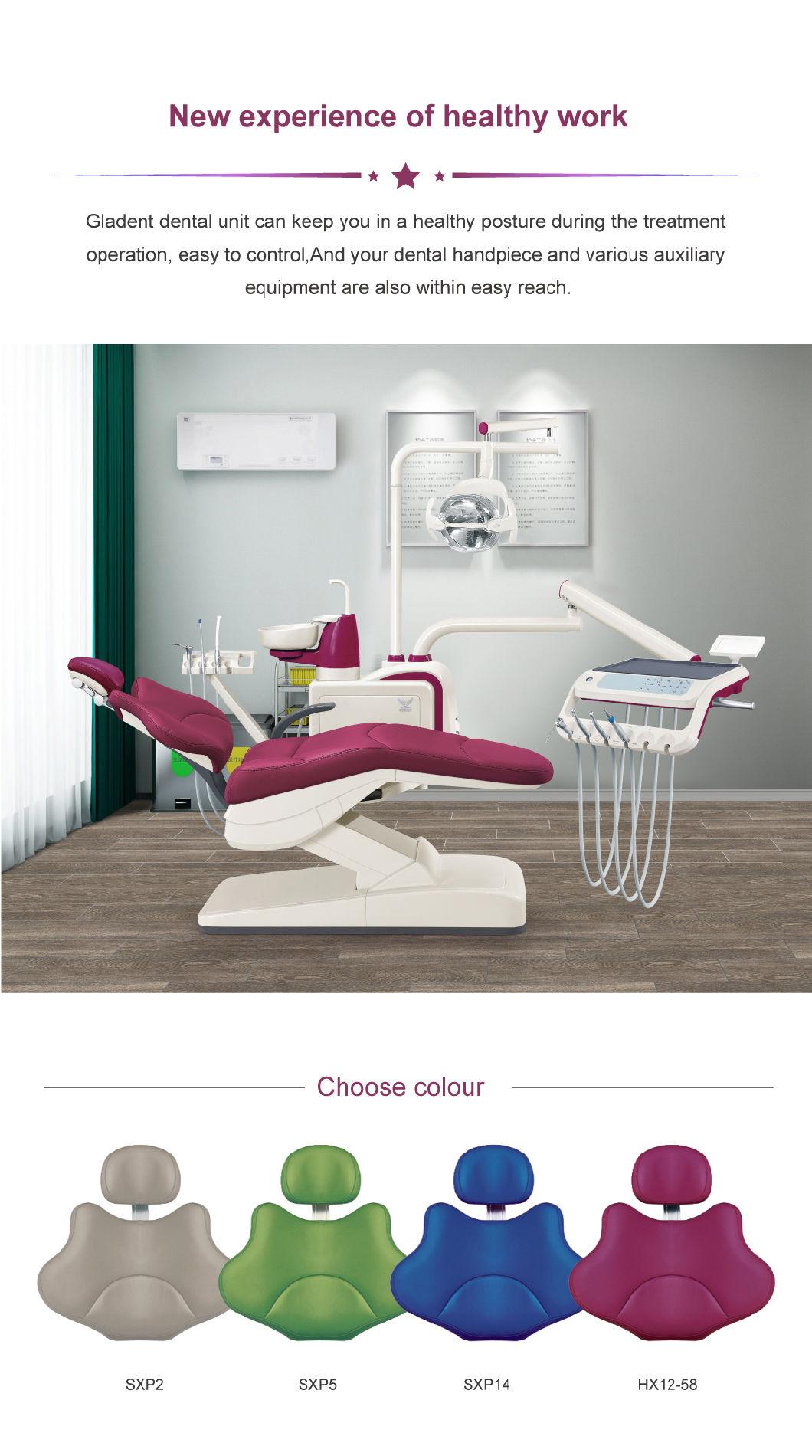 Colorful Dental Chair with Down Handing Tray