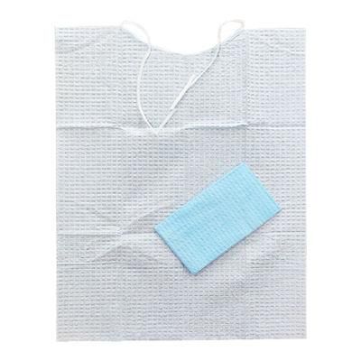 Soft and Fluid Resistant Tissue Aprons Waterproof Disposable Adult Tie-Back Poly Bib for Patients