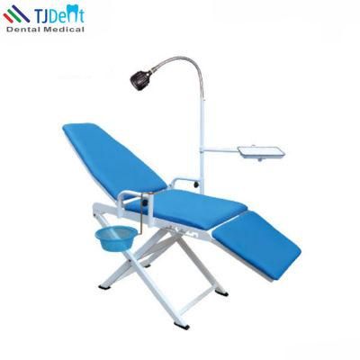 Portable Dental Folding Chair with Turbine Unit LED Light Removable Spittoon Suction Folded Dental Chair