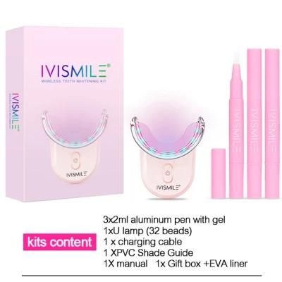 2022 Ivismile Wholesale 32LEDs Cold Blue Light Wireless Gel Teeth Whitening Kit