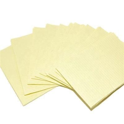 Factory Manufacture Tissue+Poly Dental Consumables Disposable Yellow Dental Bib for Adult