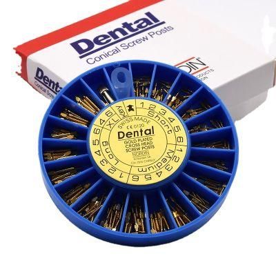 Dental Golden Implants Plated Stainless Steel Screw Posts