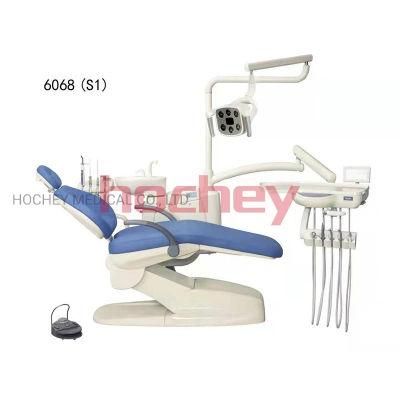 Hochey Medical Prosthodontics Leather Economic Model Dental Chair with LED Sensor Lamp CE