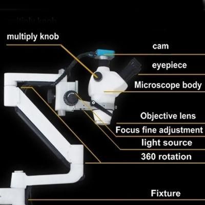 Clip-on Chair Type Dental Microscope with Substantial Metal Design