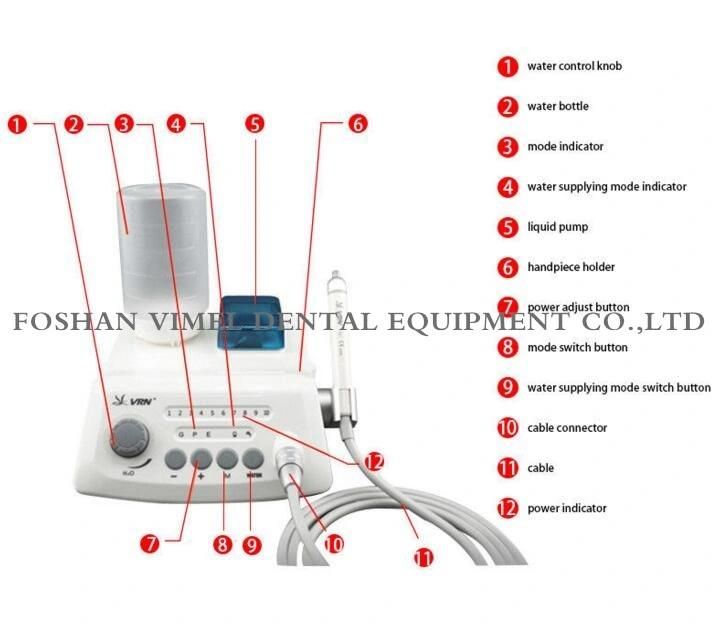 Dental Wireless Ultrasonic Scaler+ LED Detachable Handpiece Water Supply