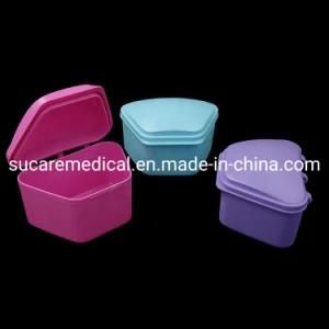 Assorted Colours False Teeth Storege Box Plastic Denture Case 12/Pk